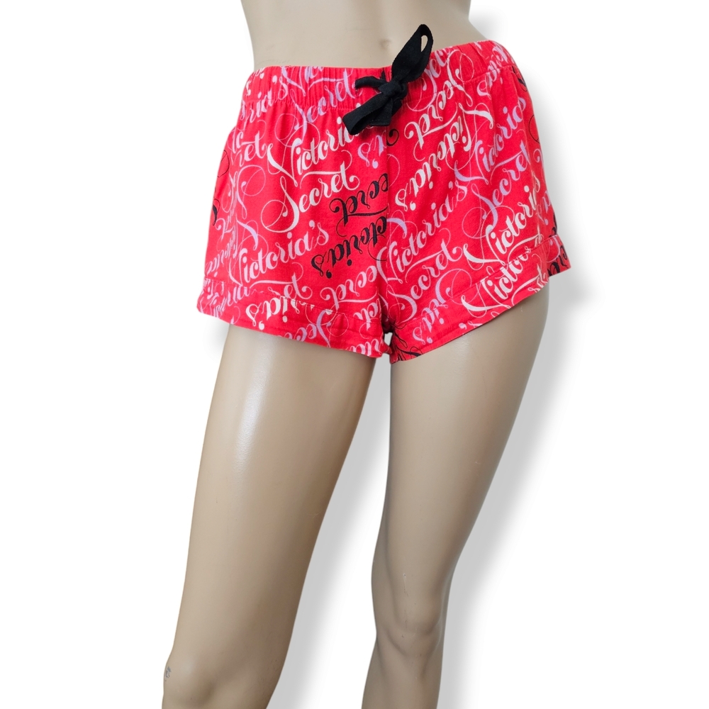 Victoria's Secret Red, Black & White Logo  Lounge Pajama Short Shorts